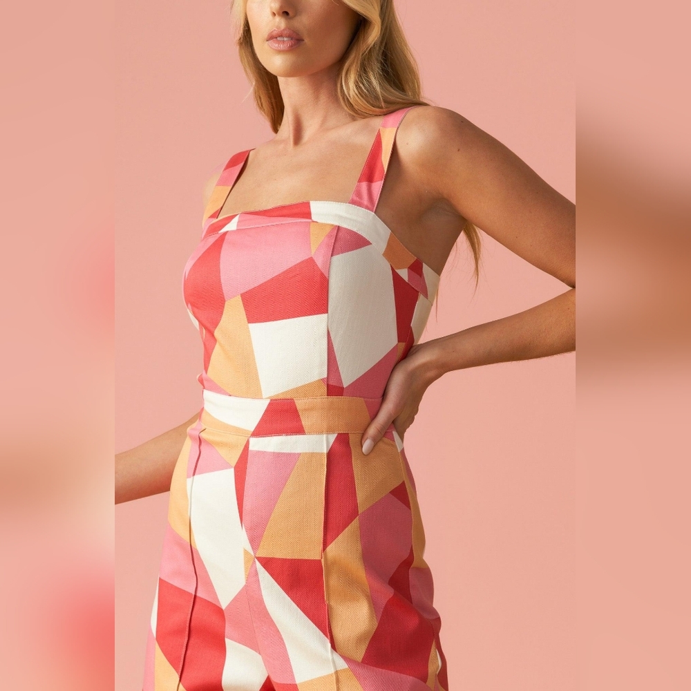 Flying Tomato Stating The Obvious Twill Pink Orange Wide Leg Jumpsuit Size Small - Picture 3 of 14